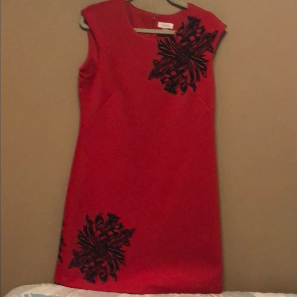 Calvin Klein red sheath dress